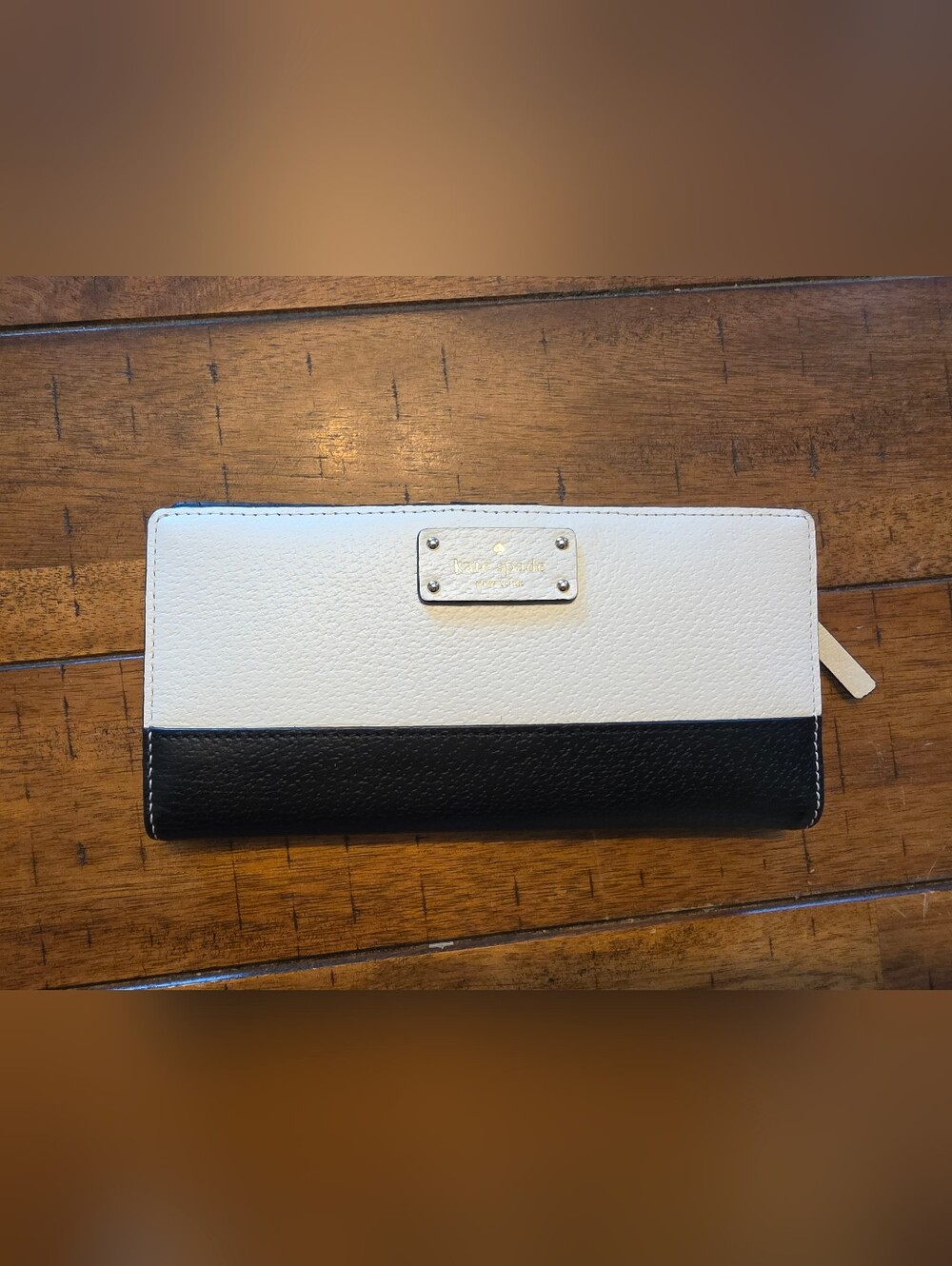 Kate Spade Two-Tone Black & White Zip Wallet